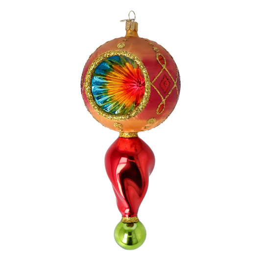 Ruby Elegance Handmade Glass Christmas ornament Retro Glass Reflector Ornament