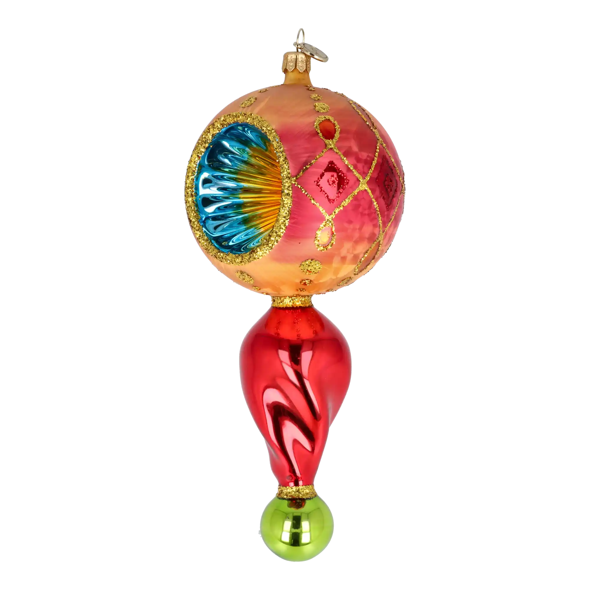 Ruby Elegance Handmade Glass Christmas ornament Retro Glass Reflector Ornament