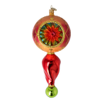 Saffron Solstice | Hand-Painted Glass Ornament | Blubom 2025-113