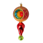 Saffron Solstice | Hand-Painted Glass Ornament | Blubom 2025-113