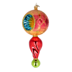 Saffron Solstice | Hand-Painted Glass Ornament | Blubom 2025-113