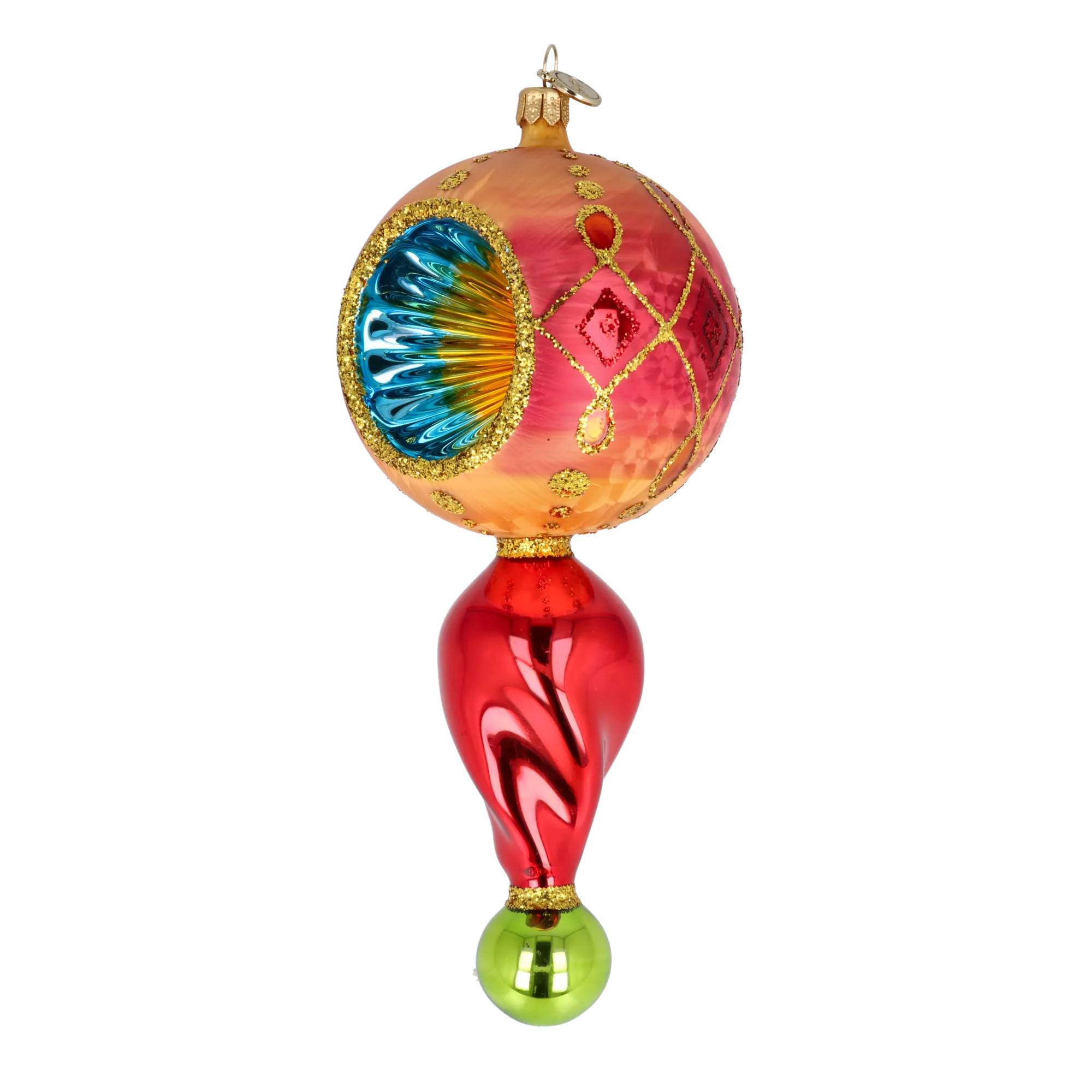 Ruby Elegance Handmade Glass Christmas ornament Retro Glass Reflector Ornament 2025-113