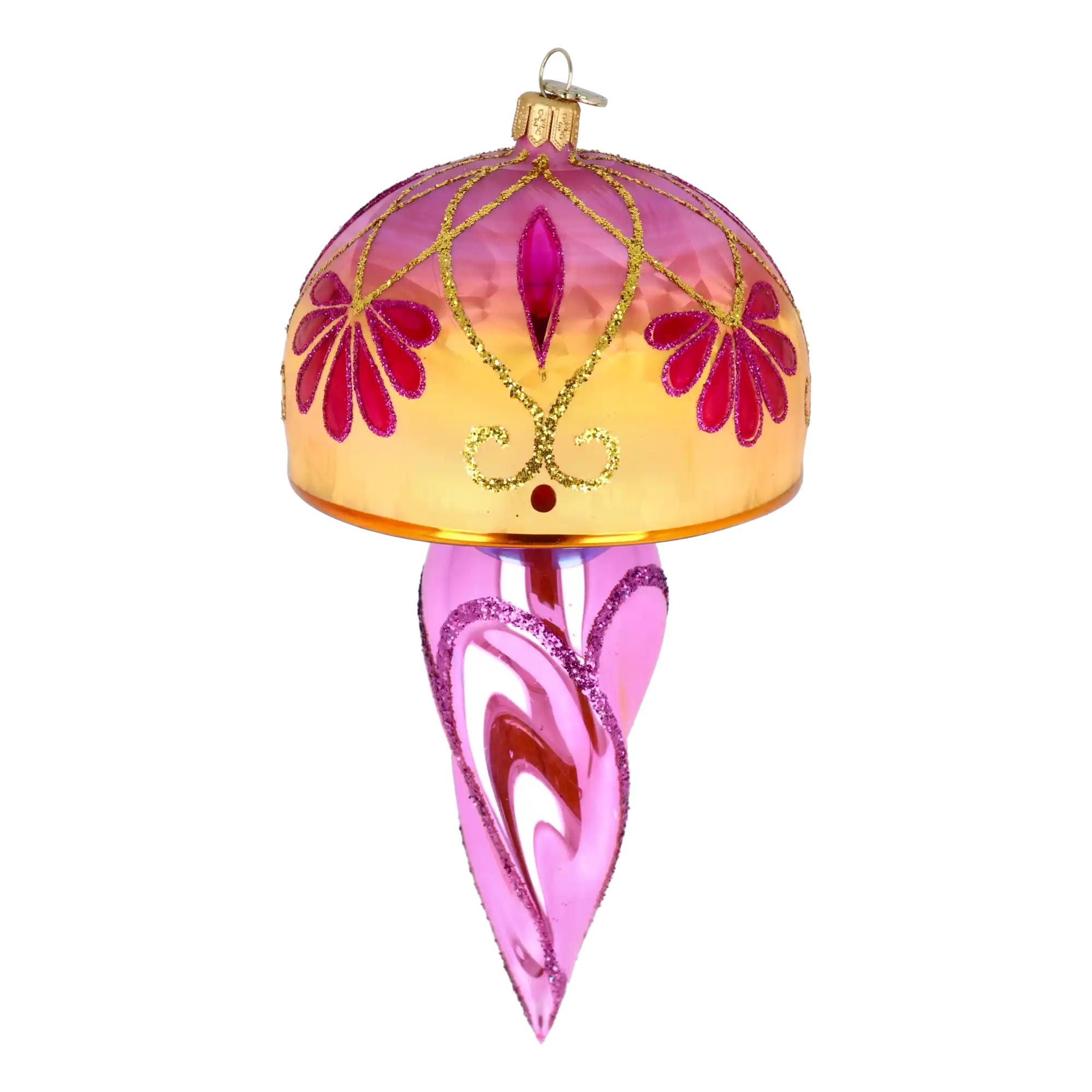 Golden Rose Handmade Glass Christmas ornament Retro Glass Ornament