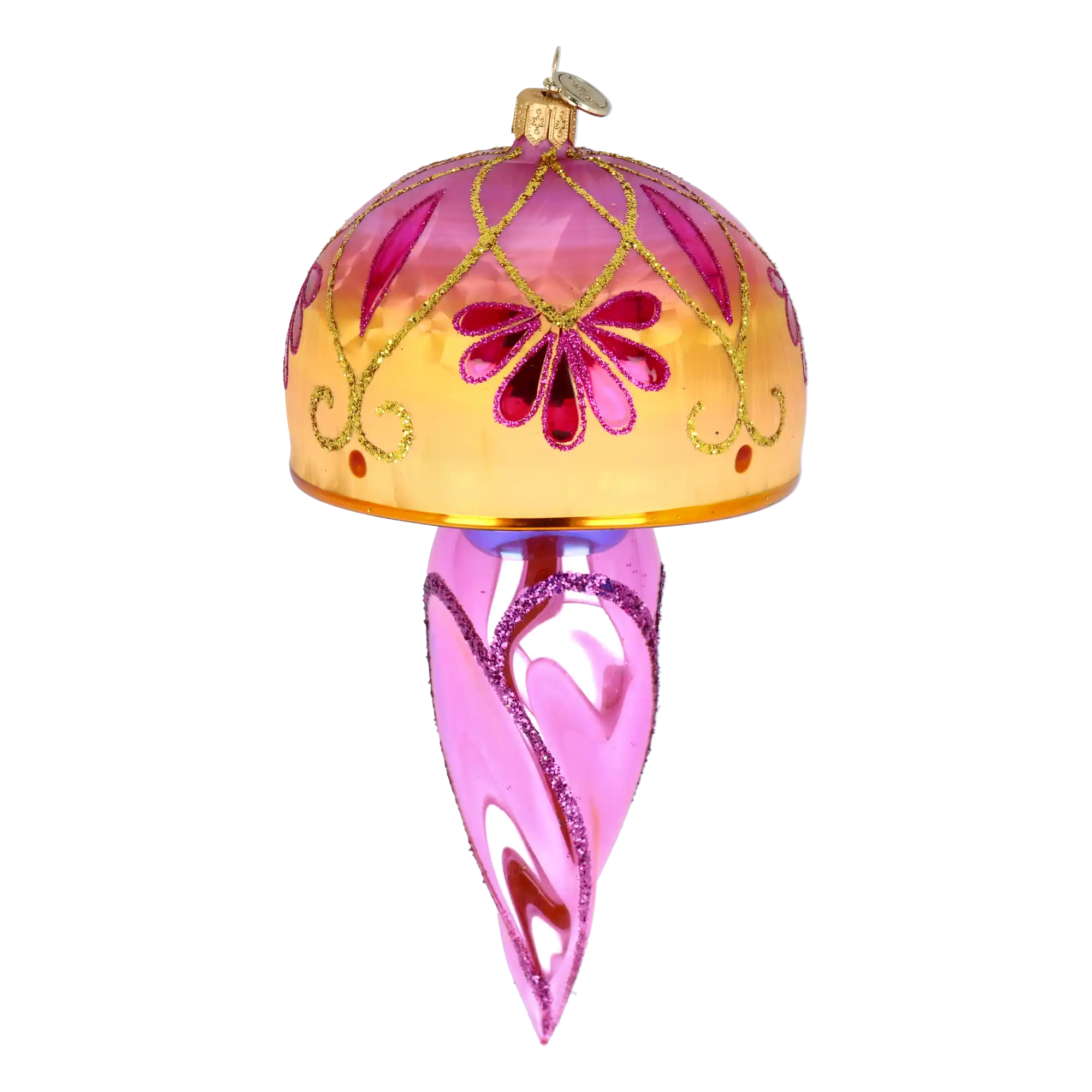 Golden Rose Handmade Glass Christmas ornament Retro Glass Ornament