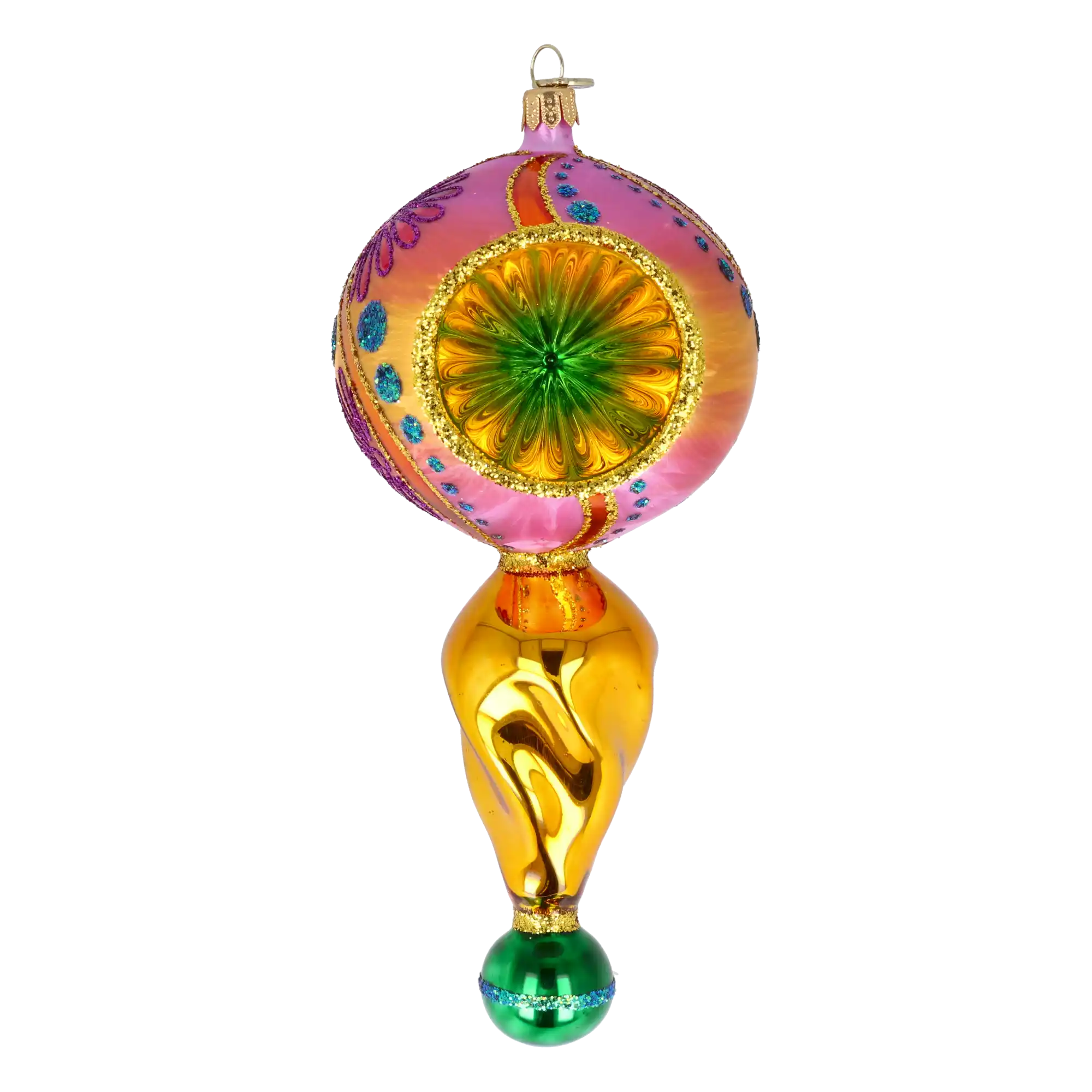 Royal Blossom Handmade Glass Christmas ornament Retro Glass Reflector Ornament