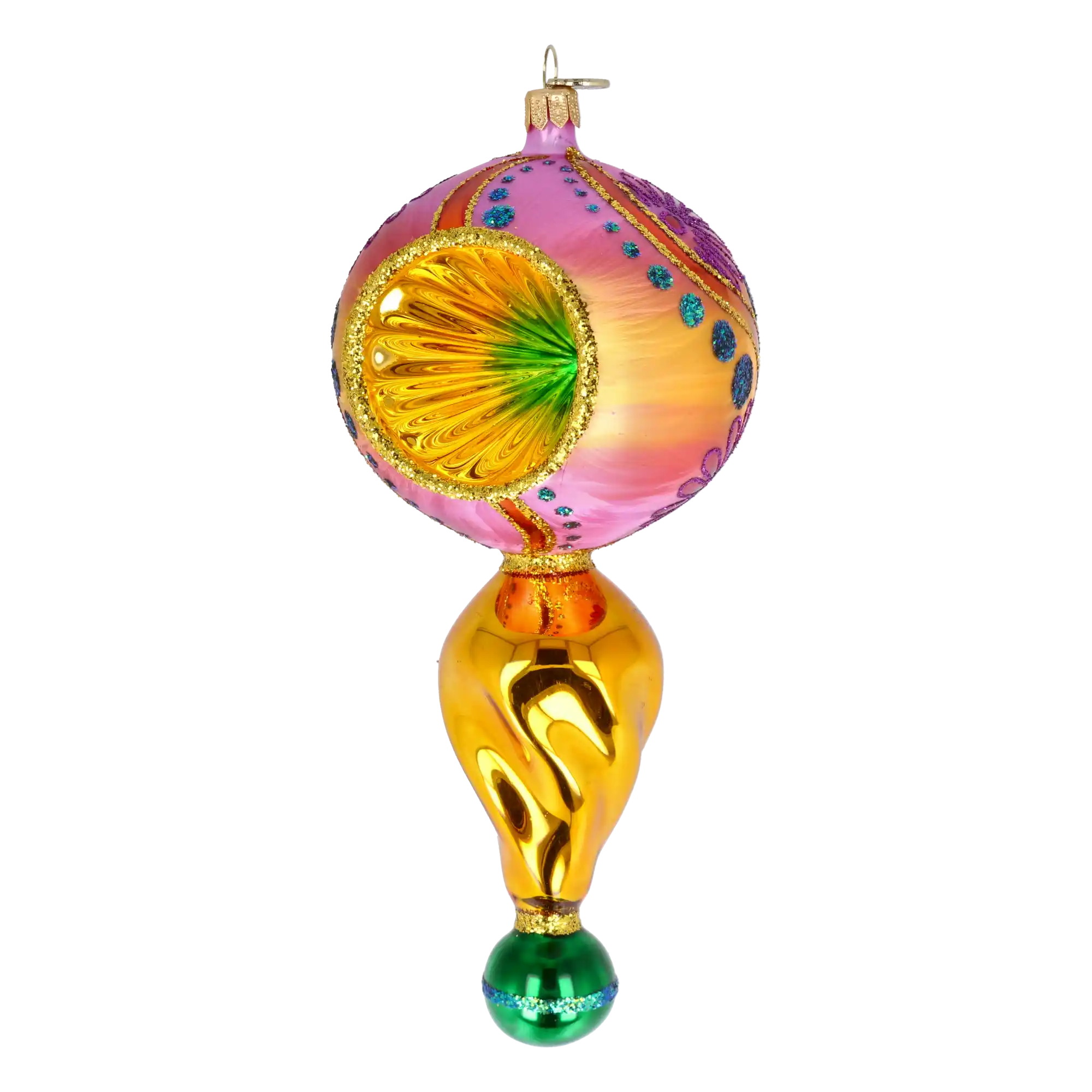 Royal Blossom Handmade Glass Christmas ornament Retro Glass Reflector Ornament