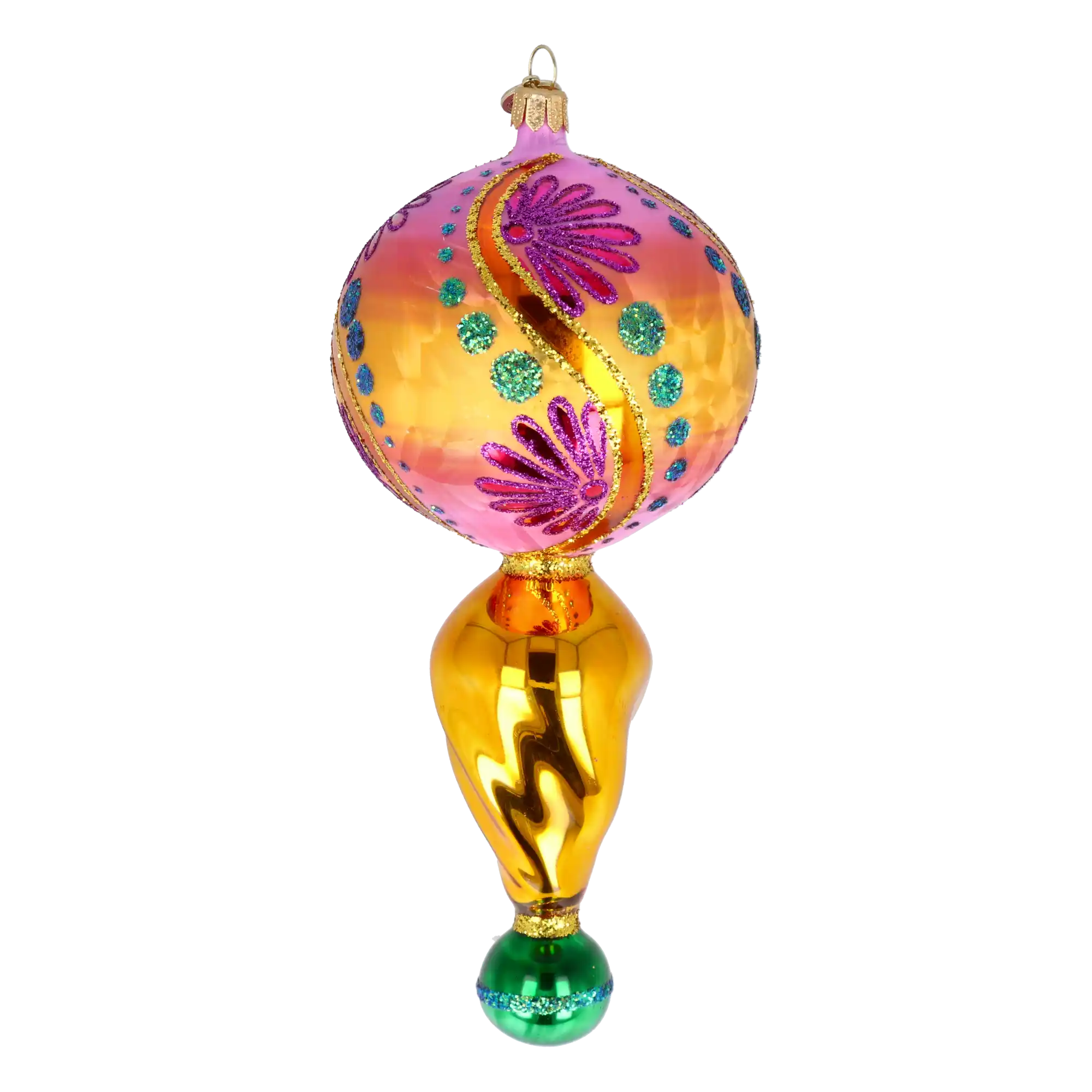 Royal Blossom Handmade Glass Christmas ornament Retro Glass Reflector Ornament