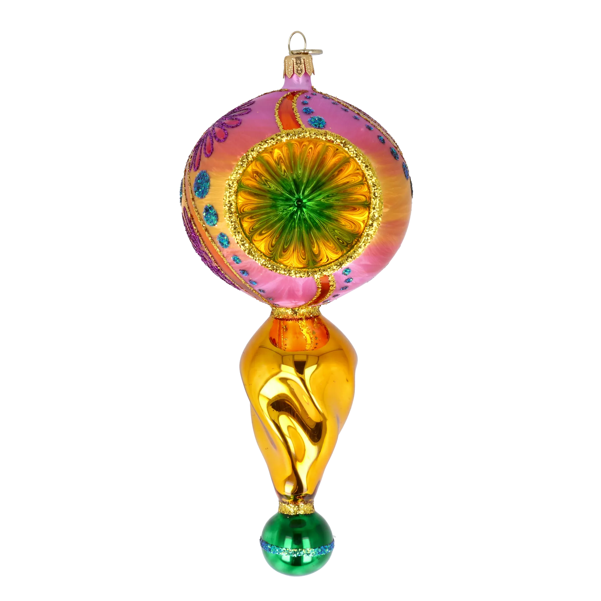 Royal Blossom Handmade Glass Christmas ornament Retro Glass Reflector Ornament 2025-115