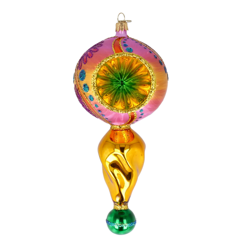 Amber Rose Pulse | Hand-Painted Glass Ornament | Blubom 2025-115