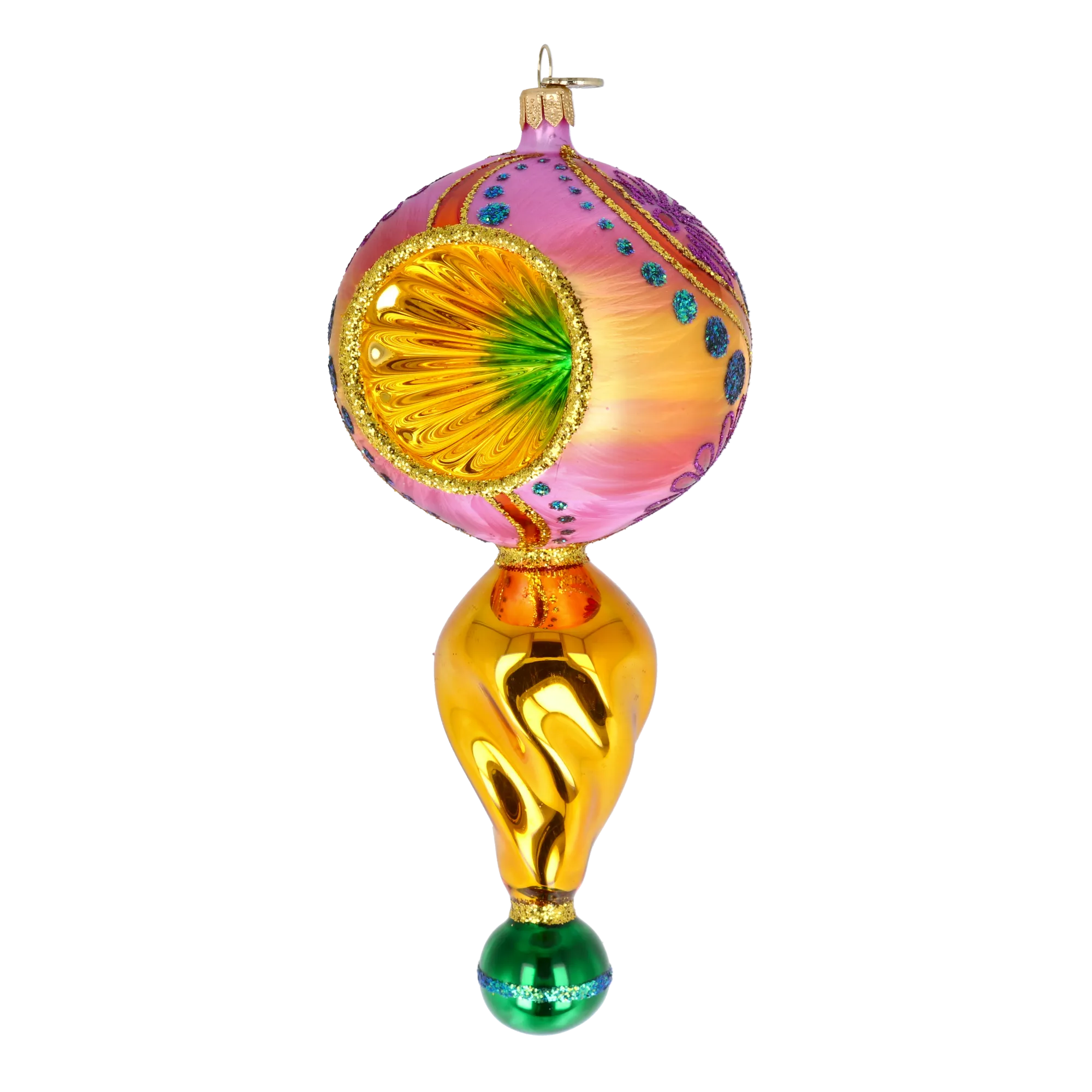 Royal Blossom Handmade Glass Christmas ornament Retro Glass Reflector Ornament 2025-115