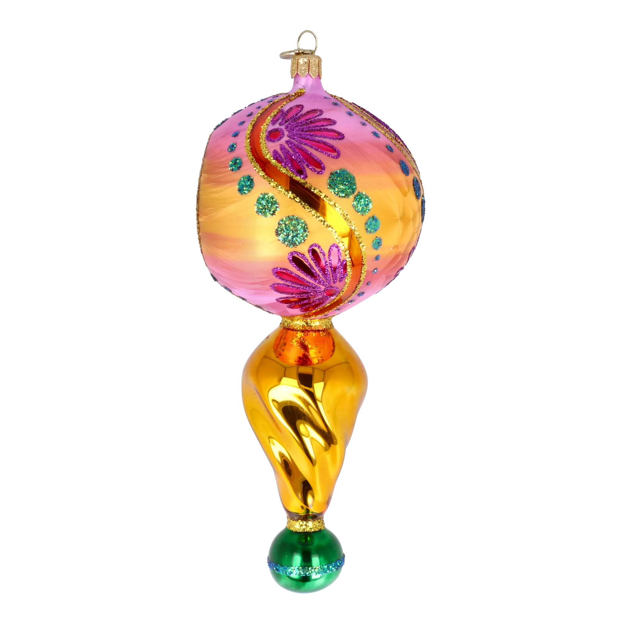 Amber Rose Pulse | Hand-Painted Glass Ornament | Blubom 2025-115