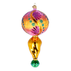 Amber Rose Pulse | Hand-Painted Glass Ornament | Blubom 2025-115