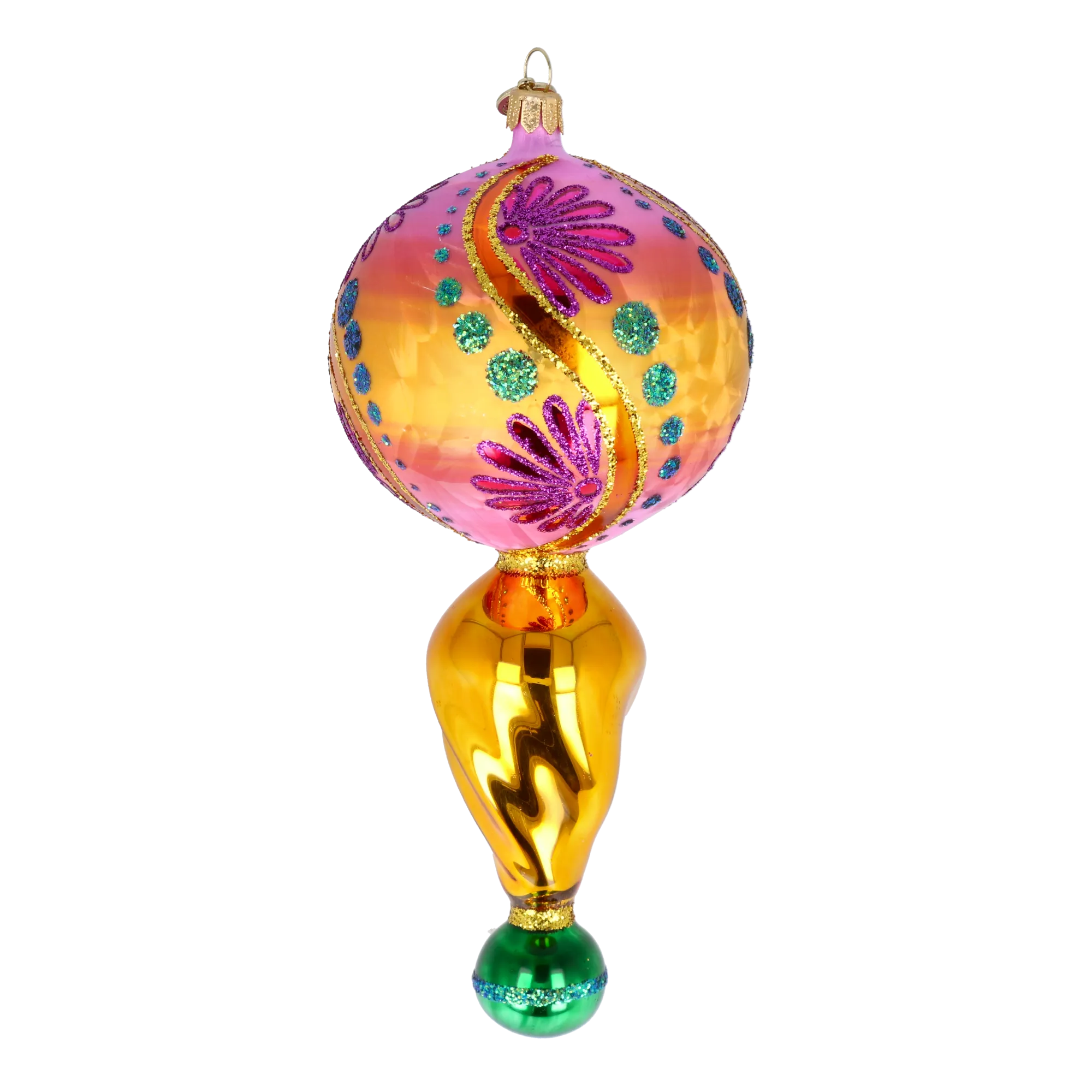 Royal Blossom Handmade Glass Christmas ornament Retro Glass Reflector Ornament 2025-115