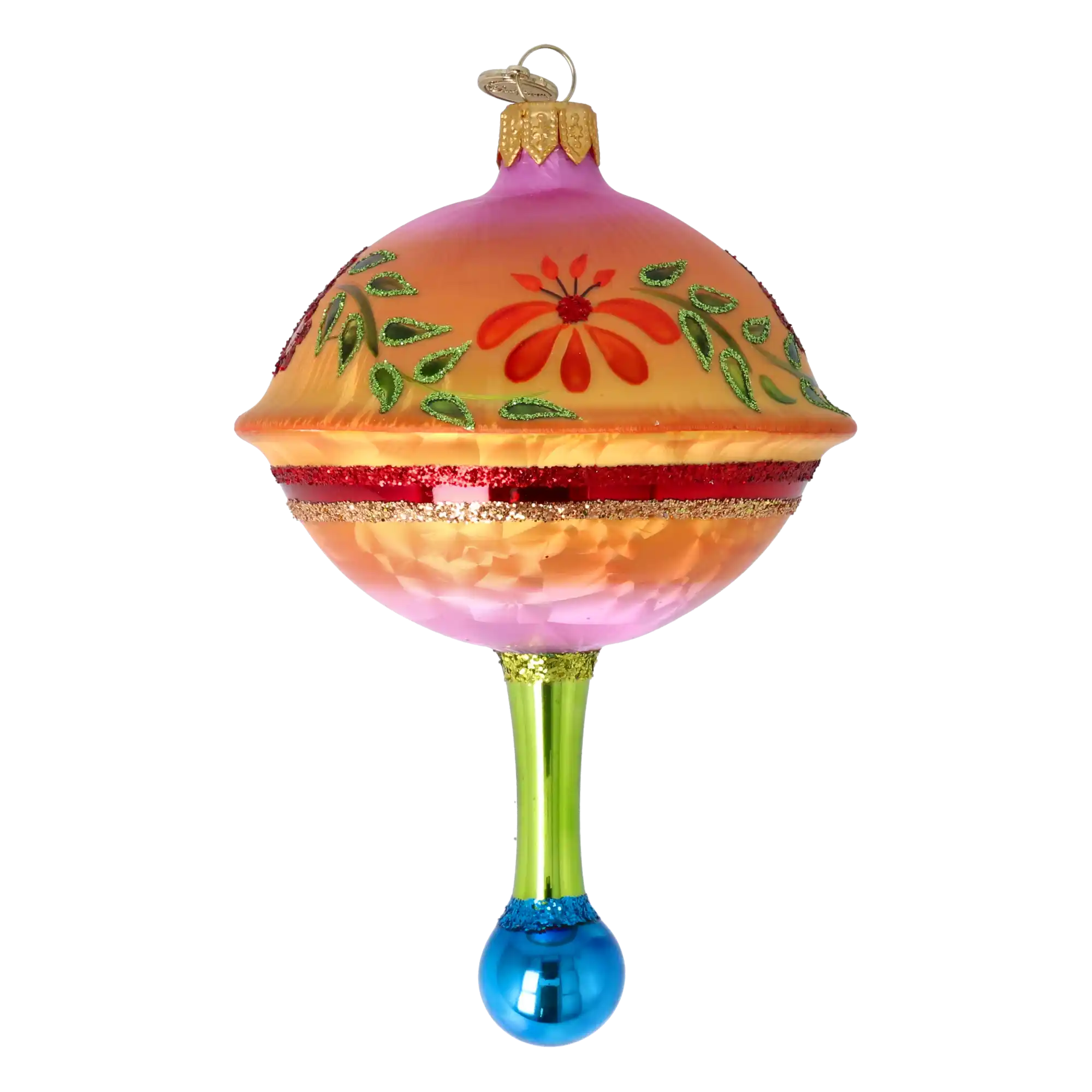 Sunset Blossom Glass Christmas ornament Retro Glass Reflector Ornament