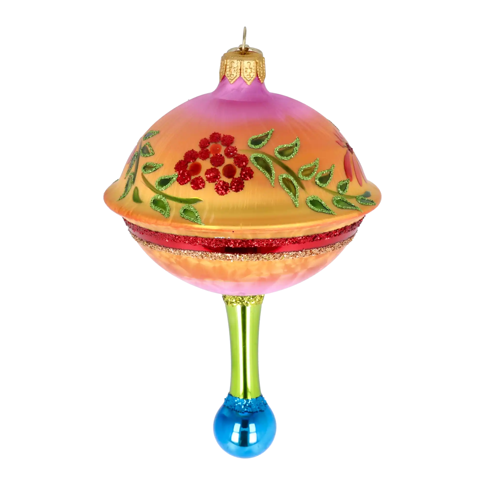 Sunset Blossom Glass Christmas ornament Retro Glass Reflector Ornament