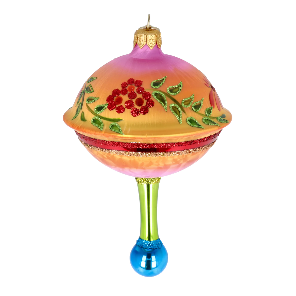 Saffron Meadow Zenith | Hand-Painted Glass Ornament | Blubom 2025-116
