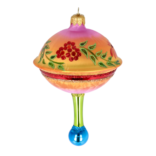 Saffron Meadow Zenith | Hand-Painted Glass Ornament | Blubom 2025-116