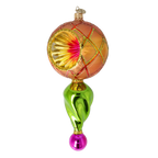 Saffron Solar Pulse | Hand-Painted Glass Ornament | Blubom 2025-117