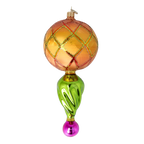 Saffron Solar Pulse | Hand-Painted Glass Ornament | Blubom 2025-117