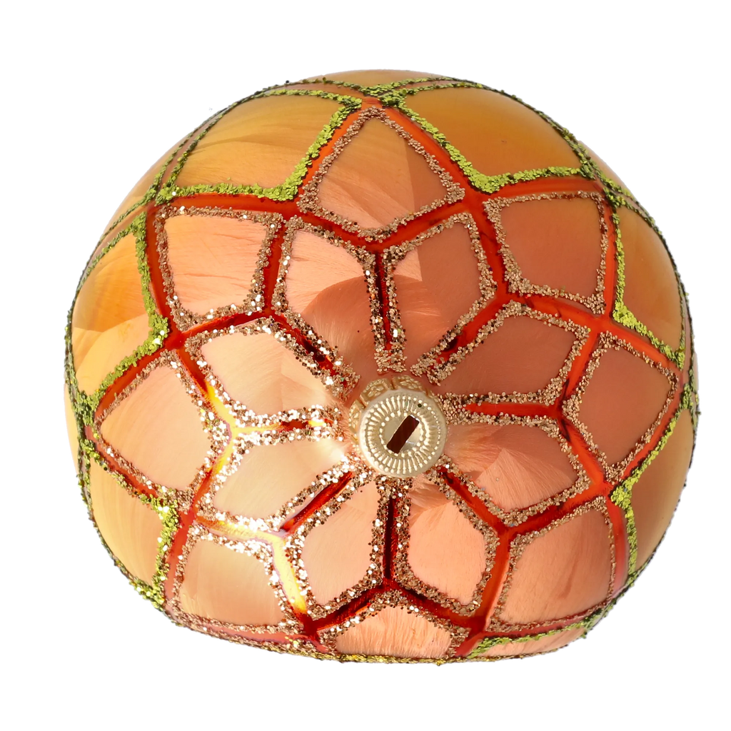 Saffron Solar Pulse | Hand-Painted Glass Ornament | Blubom 2025-117