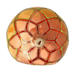 Saffron Solar Pulse | Hand-Painted Glass Ornament | Blubom 2025-117
