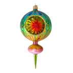 Azure Solar Mirage | Hand-Painted Glass Ornament | Blubom 2025-118