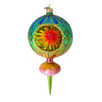 Azure Solar Mirage | Hand-Painted Glass Ornament | Blubom 2025-118