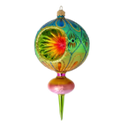 Azure Solar Mirage | Hand-Painted Glass Ornament | Blubom 2025-118