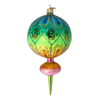 Azure Solar Mirage | Hand-Painted Glass Ornament | Blubom 2025-118
