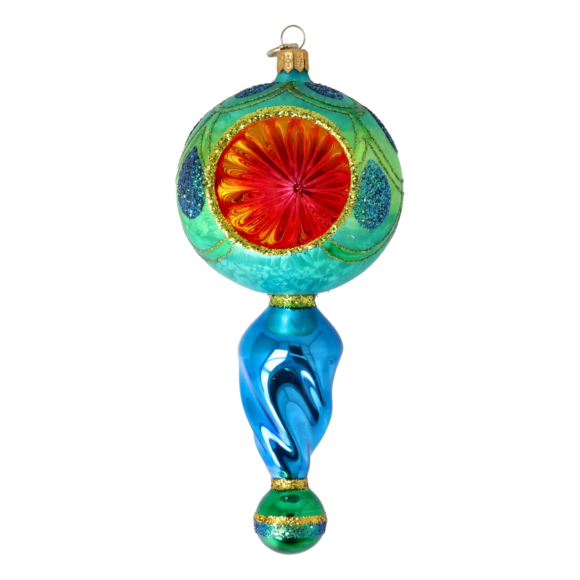 Emerald Twilight Handmade Glass Christmas ornament Retro Glass Reflector Ornament