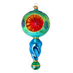 Aquamarine Solar Pulse | Hand-Painted Glass Ornament | Blubom 2025-119