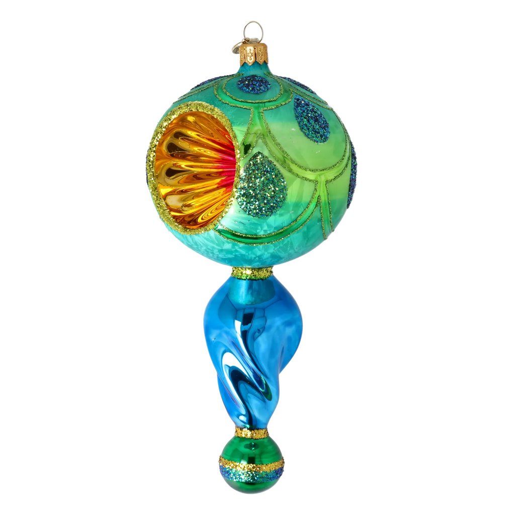 Aquamarine Solar Pulse | Hand-Painted Glass Ornament | Blubom 2025-119