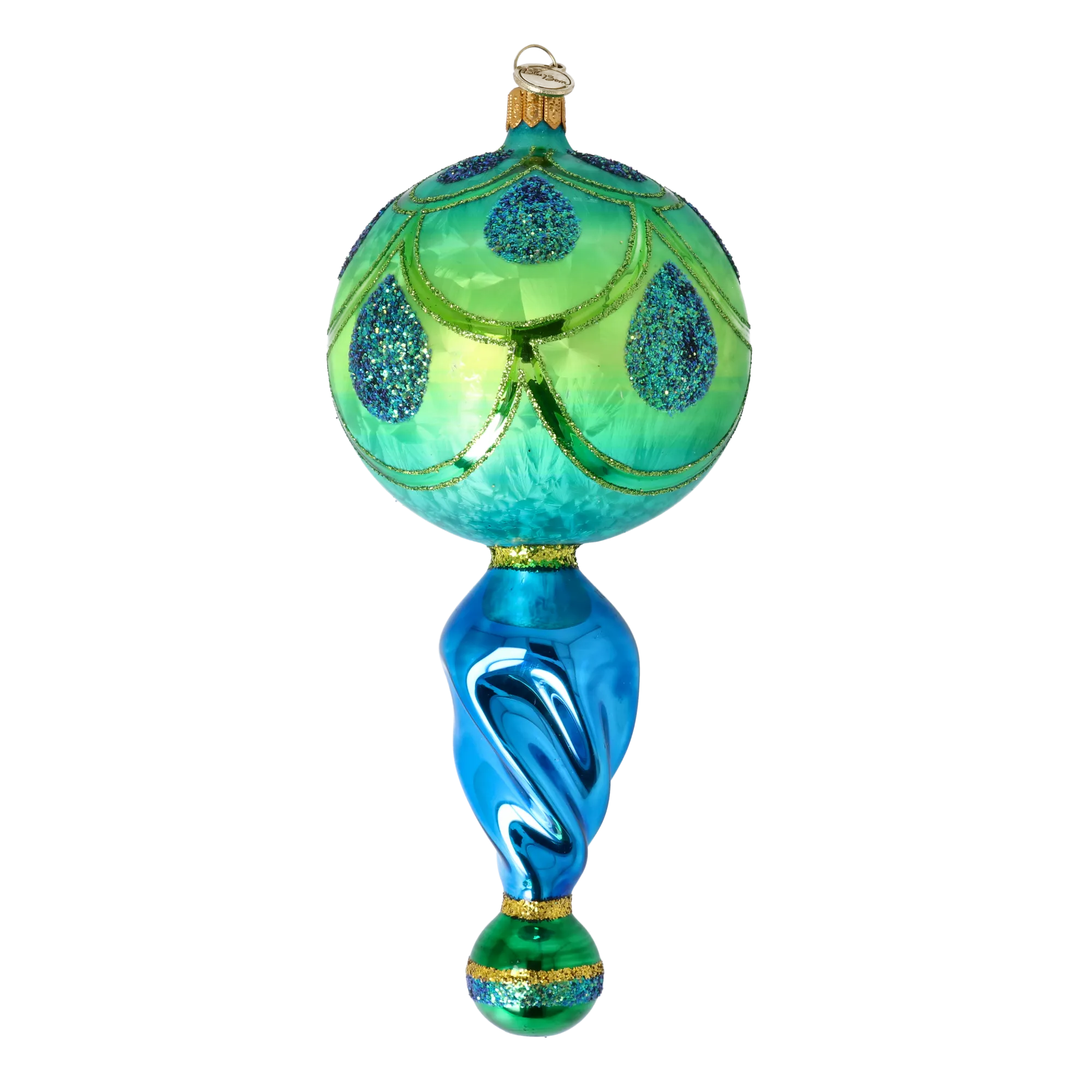 Aquamarine Solar Pulse | Hand-Painted Glass Ornament | Blubom 2025-119