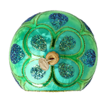 Aquamarine Solar Pulse | Hand-Painted Glass Ornament | Blubom 2025-119