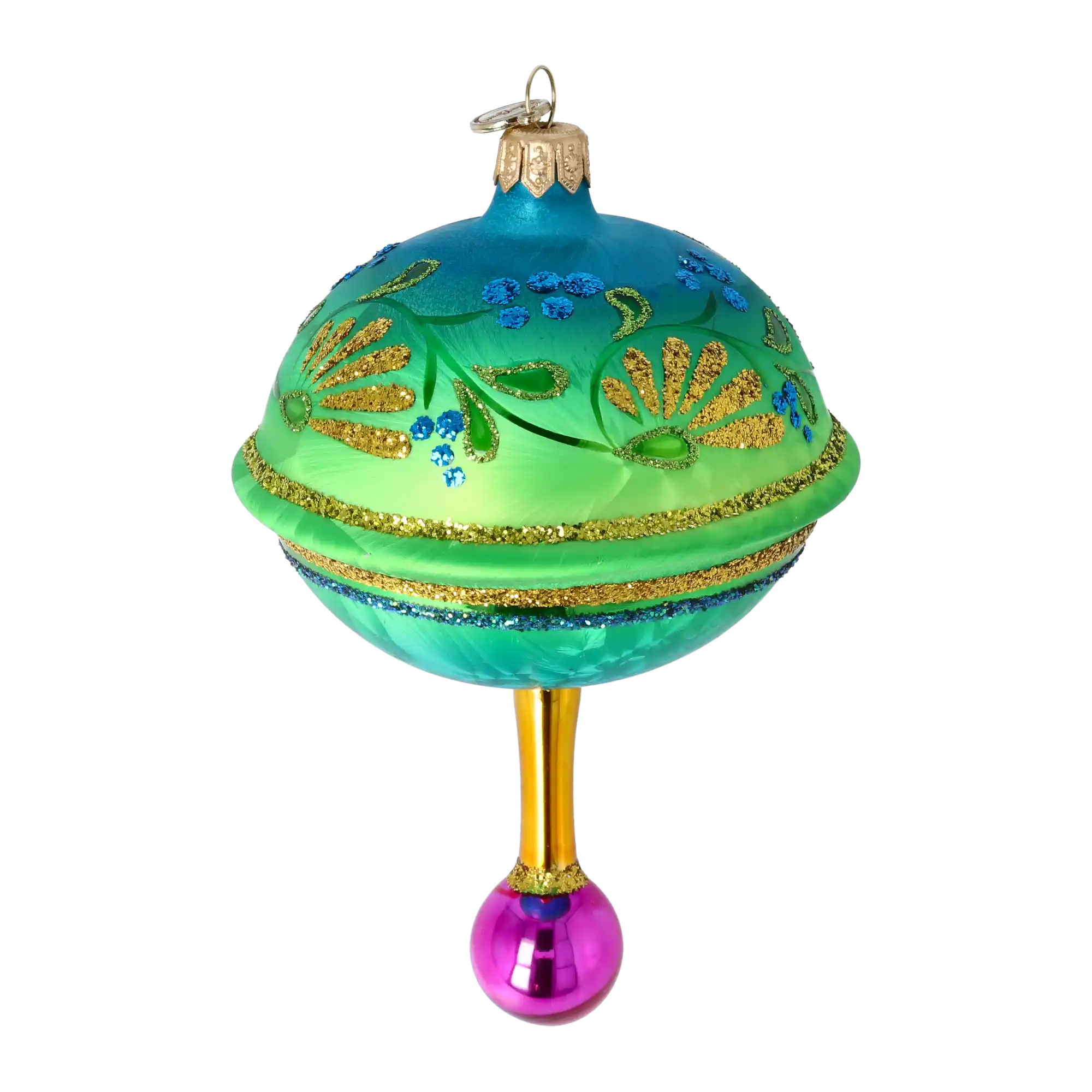 Emerald Bloom Glass Christmas ornament Retro Glass Reflector Ornament