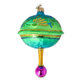 Teal Garden Nocturne | Hand-Painted Glass Ornament | Blubom 2025-120