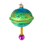 Teal Garden Nocturne | Hand-Painted Glass Ornament | Blubom 2025-120