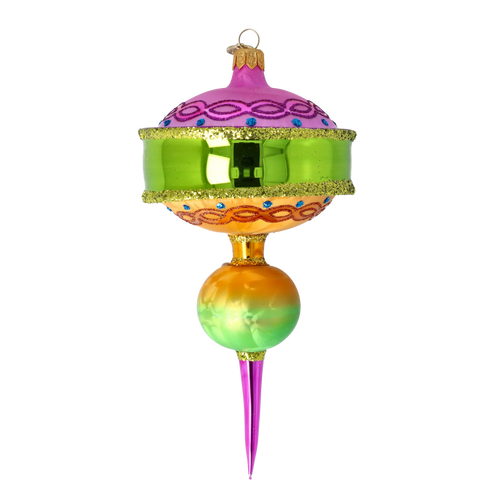 Gilded Cadence | Hand-Painted Glass Ornament | Blubom 2025-121