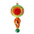 Saffron Moss Solstice | Hand-Painted Glass Ornament | Blubom 2025-122