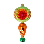 Saffron Moss Solstice | Hand-Painted Glass Ornament | Blubom 2025-122
