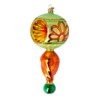 Saffron Moss Solstice | Hand-Painted Glass Ornament | Blubom 2025-122