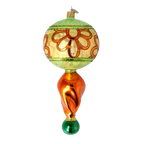 Saffron Moss Solstice | Hand-Painted Glass Ornament | Blubom 2025-122