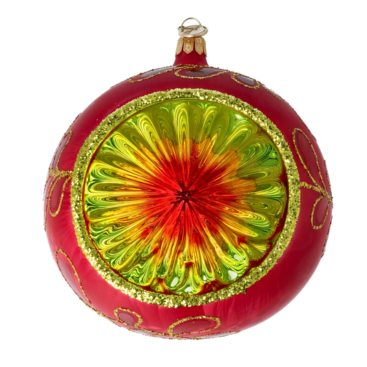Gilded Crimson Sunburst Premium christmas glass ornament 2025-123