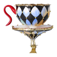 Load image into Gallery viewer, Royal Tea Delight Tea cup Ornament Handmade Glass Christmas ornament
