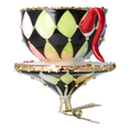Load image into Gallery viewer, Royal Tea Delight Tea cup Ornament Handmade Glass Christmas ornament
