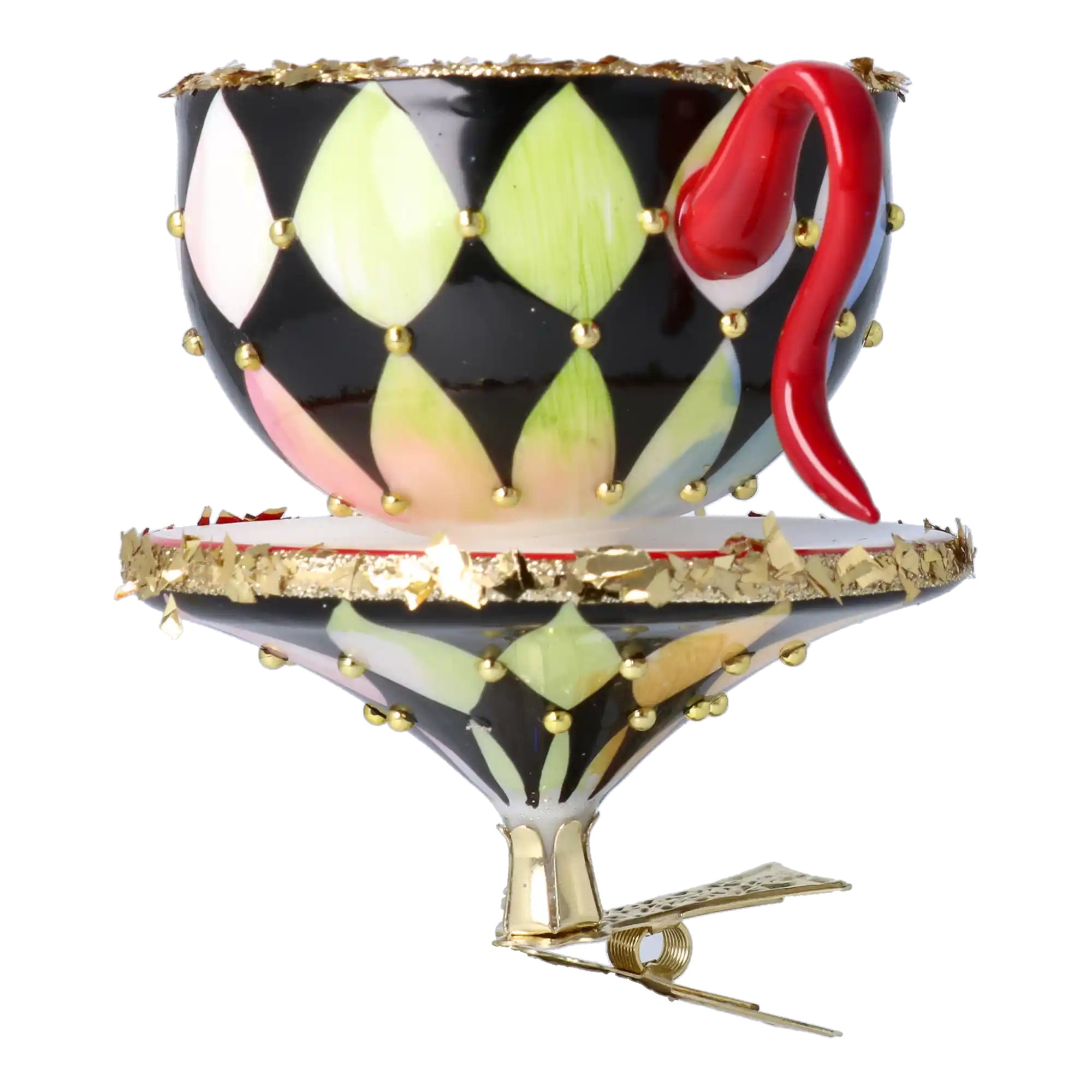 Royal Tea Delight Tea cup Ornament Handmade Glass Christmas ornament