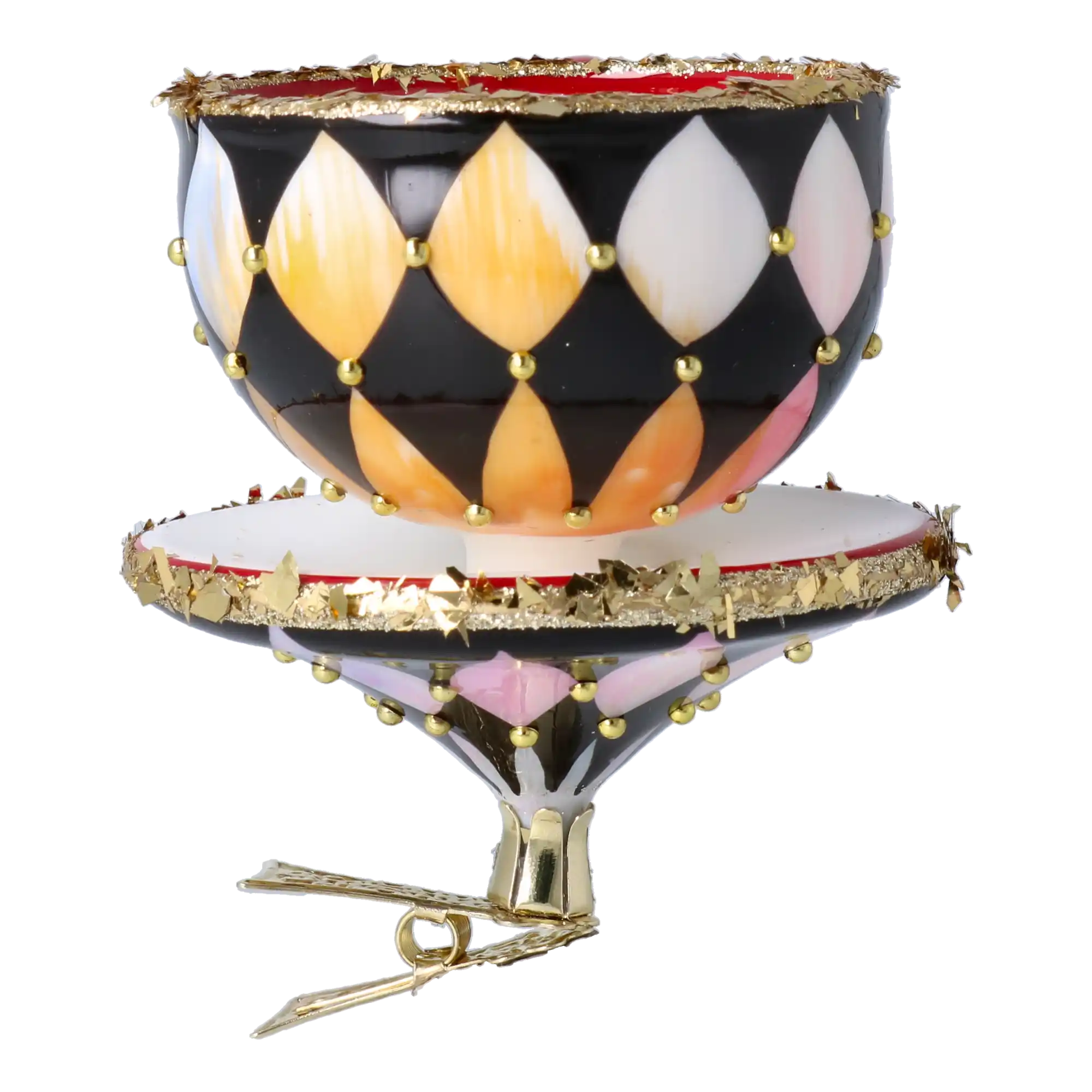 Royal Tea Delight Tea cup Ornament Handmade Glass Christmas ornament