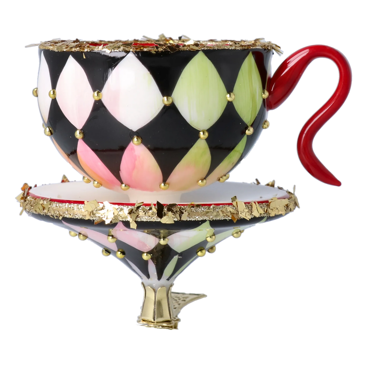 Harlequin Masquerade Infusion | Hand-Painted Glass Ornament | Blubom 2025-124
