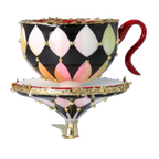 Harlequin Masquerade Infusion | Hand-Painted Glass Ornament | Blubom 2025-124