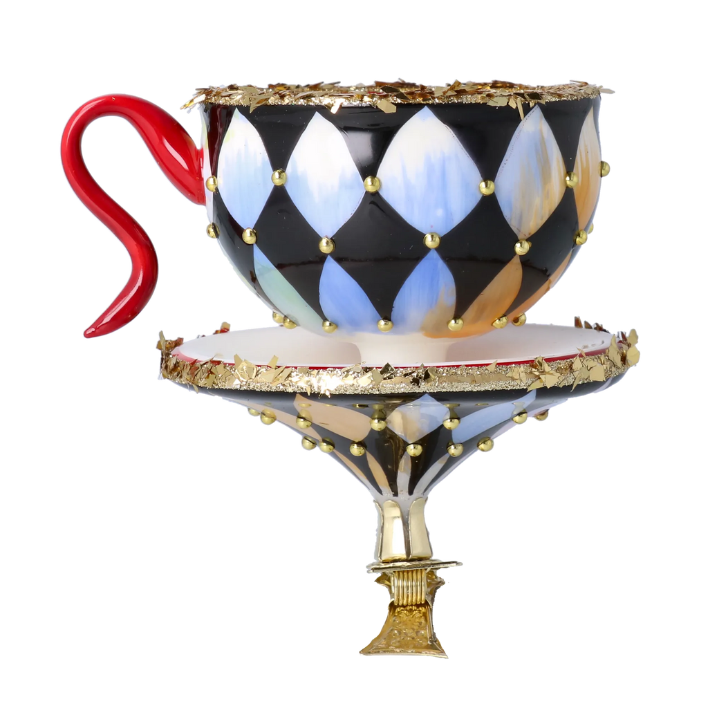 Harlequin Masquerade Infusion | Hand-Painted Glass Ornament | Blubom 2025-124